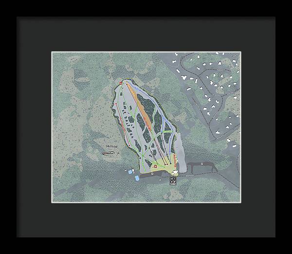 Hilltop Ski Trail Map - Framed Print - Powderaddicts