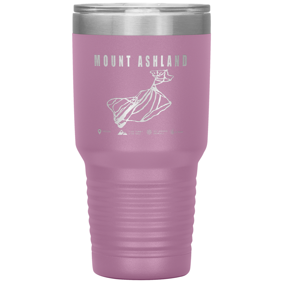 Mount Ashland, Oregon Ski Trail Map 30oz Tumbler - Powderaddicts
