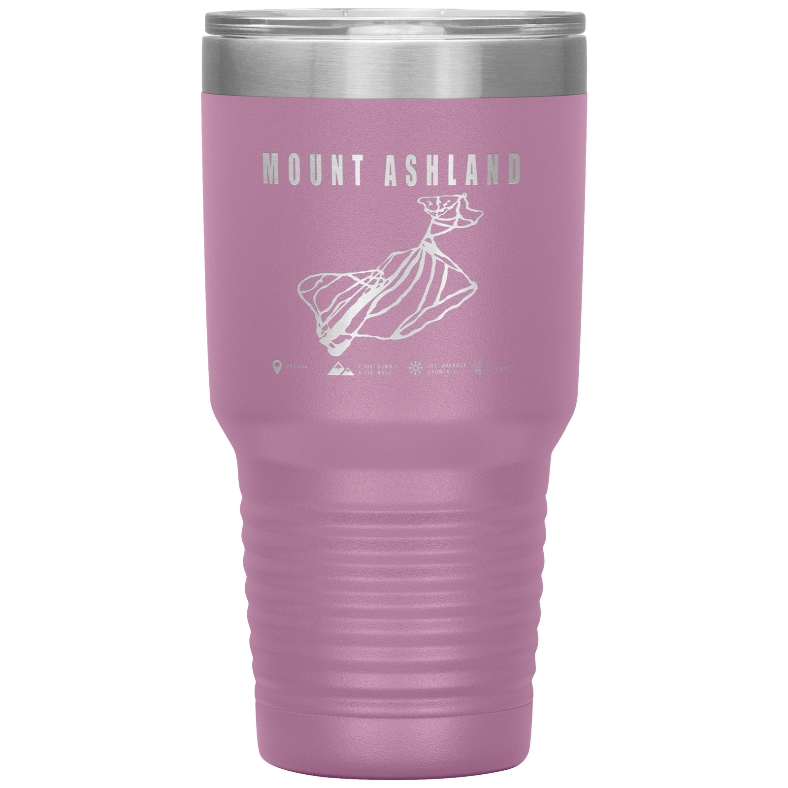 Mount Ashland, Oregon Ski Trail Map 30oz Tumbler - Powderaddicts