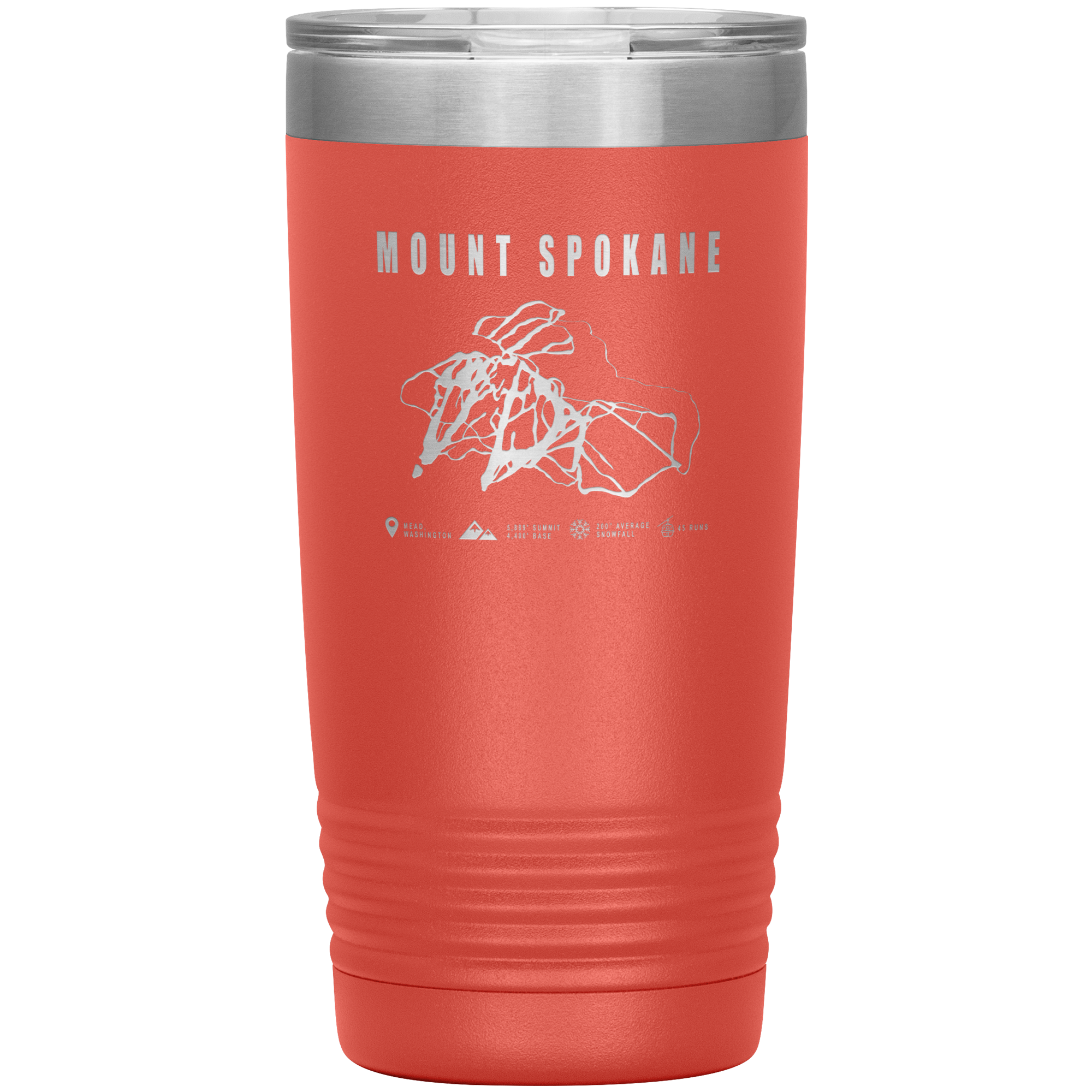 Mount Spokane, Washington Ski Trail Map 20oz Tumbler - Powderaddicts
