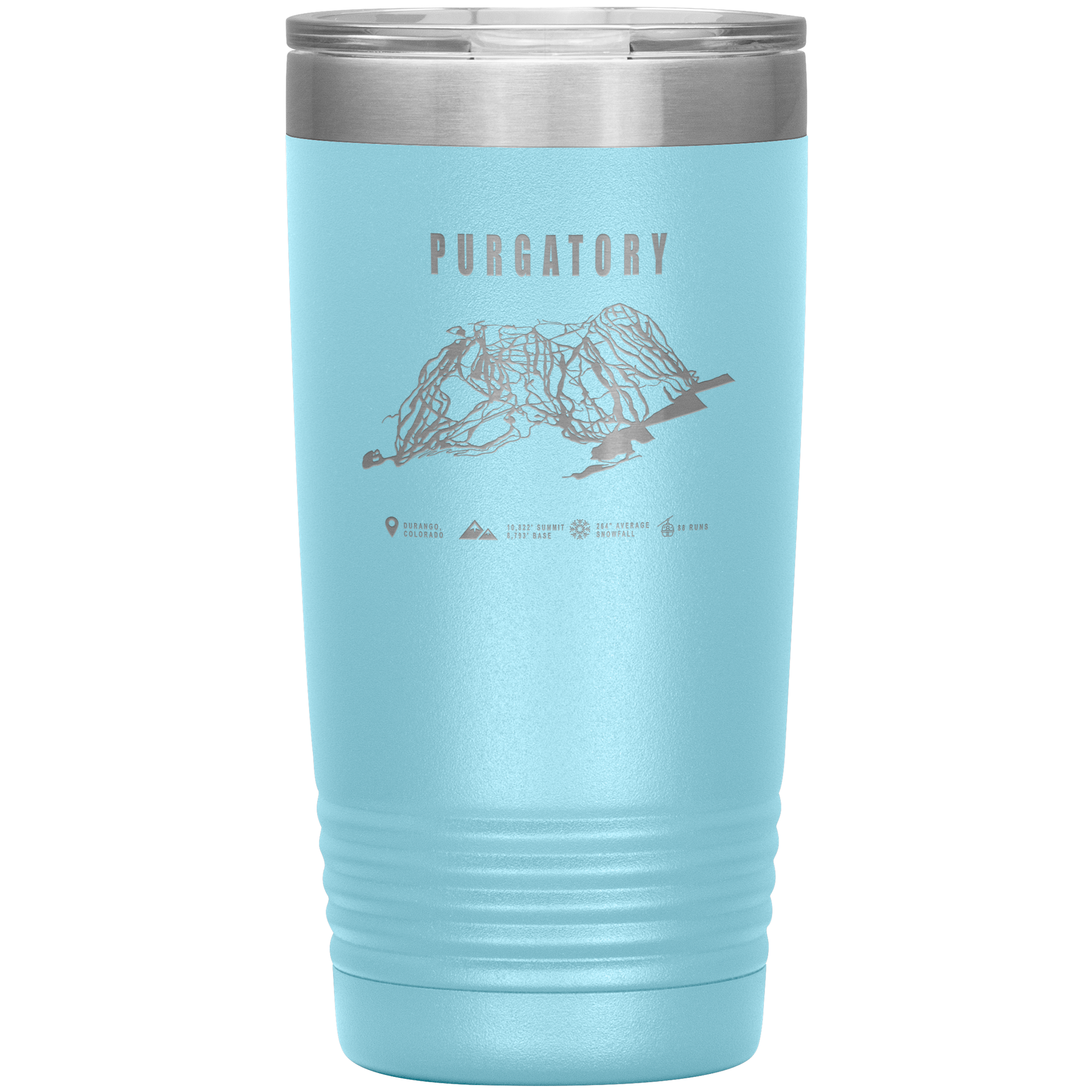 Purgatory Colorado Ski Trail Map 20oz Tumbler - Powderaddicts
