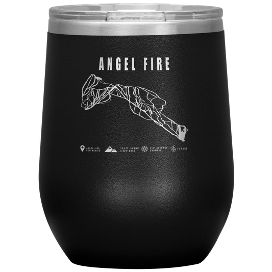 Angel Fire, New Mexico Ski Trail Map Wine 12oz Tumbler - Powderaddicts