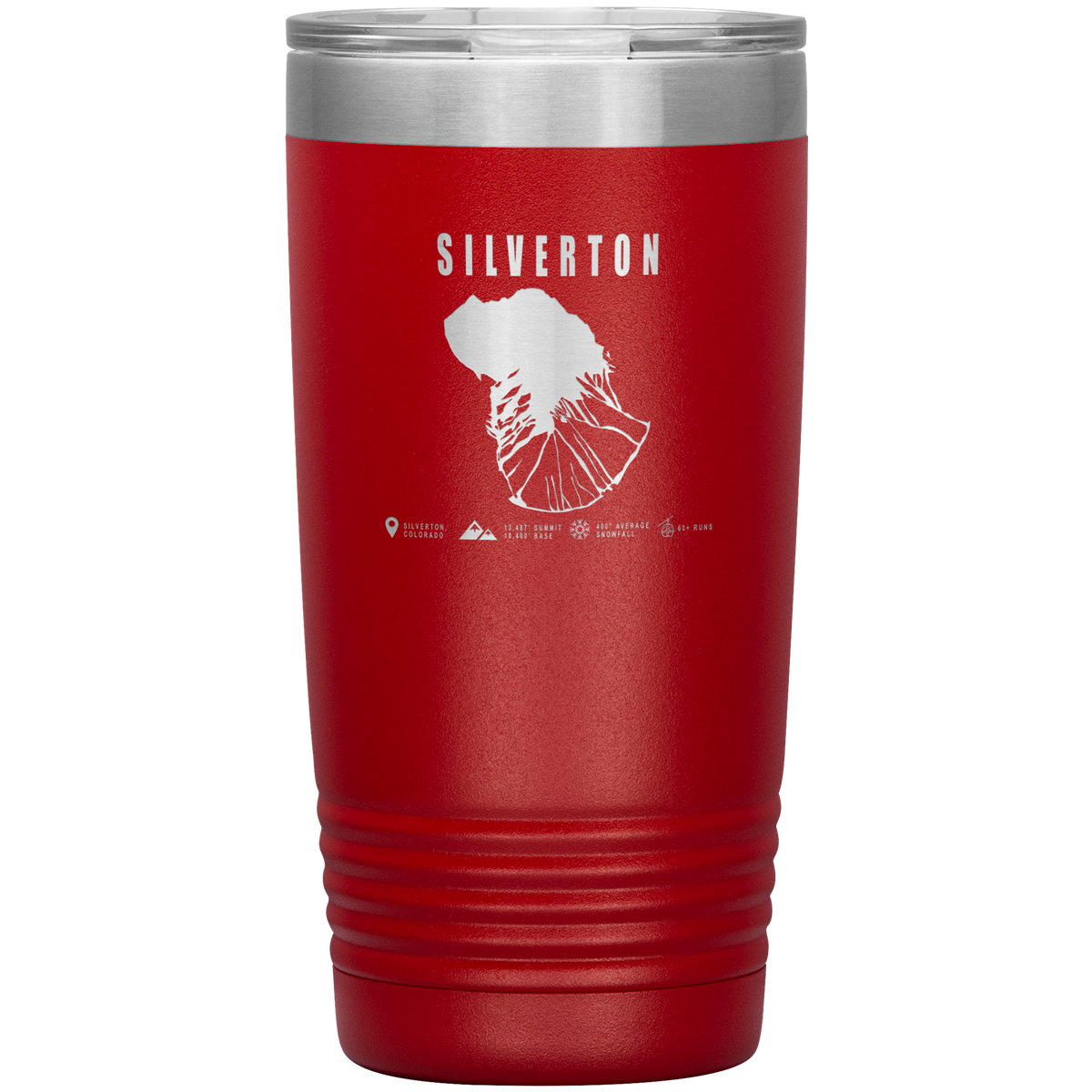 Silverton Colorado Ski Trail Map 20oz Tumbler - Powderaddicts