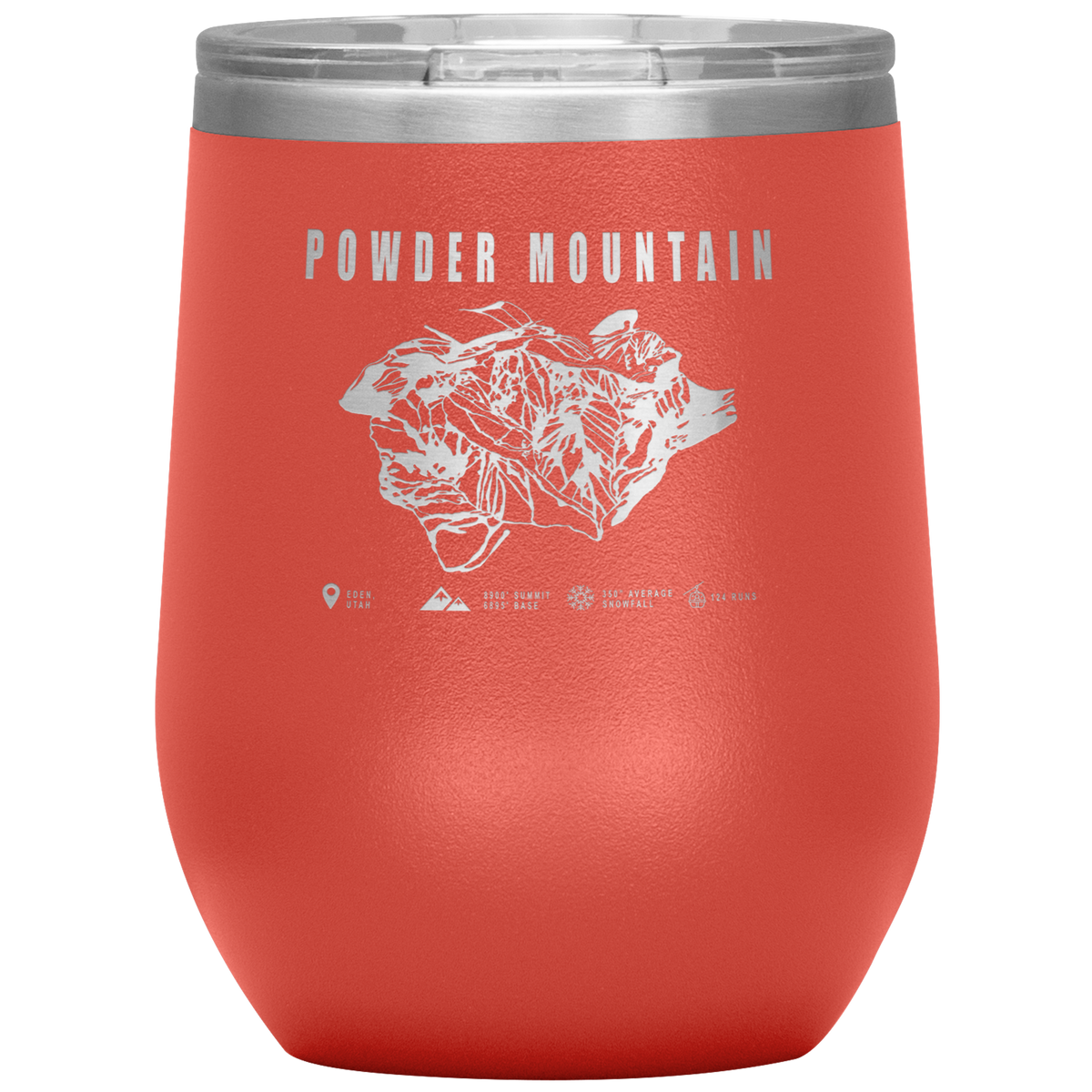 Powder Mountain,Utah Ski Trail Map Wine 12oz Tumbler - Powderaddicts
