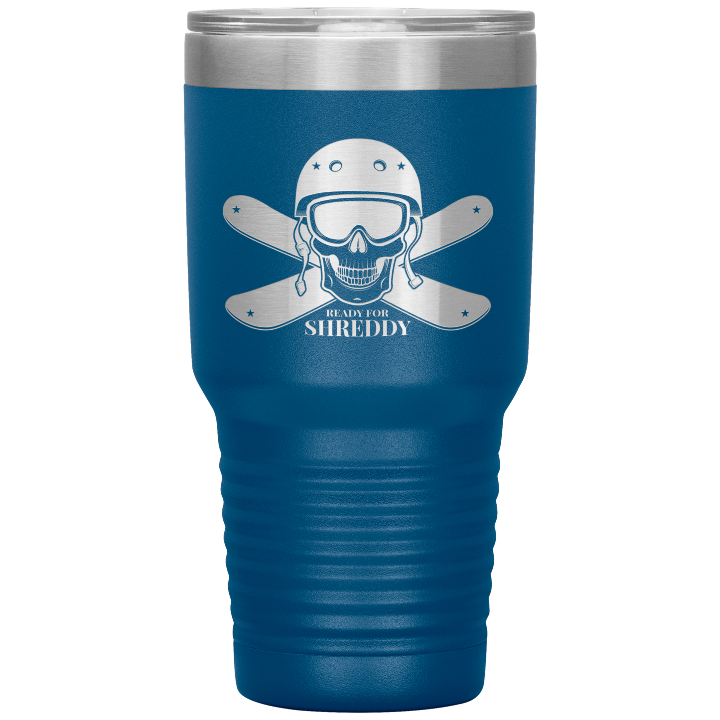 Ready For Shreddy Skeleton Skis 30oz Tumbler - Powderaddicts