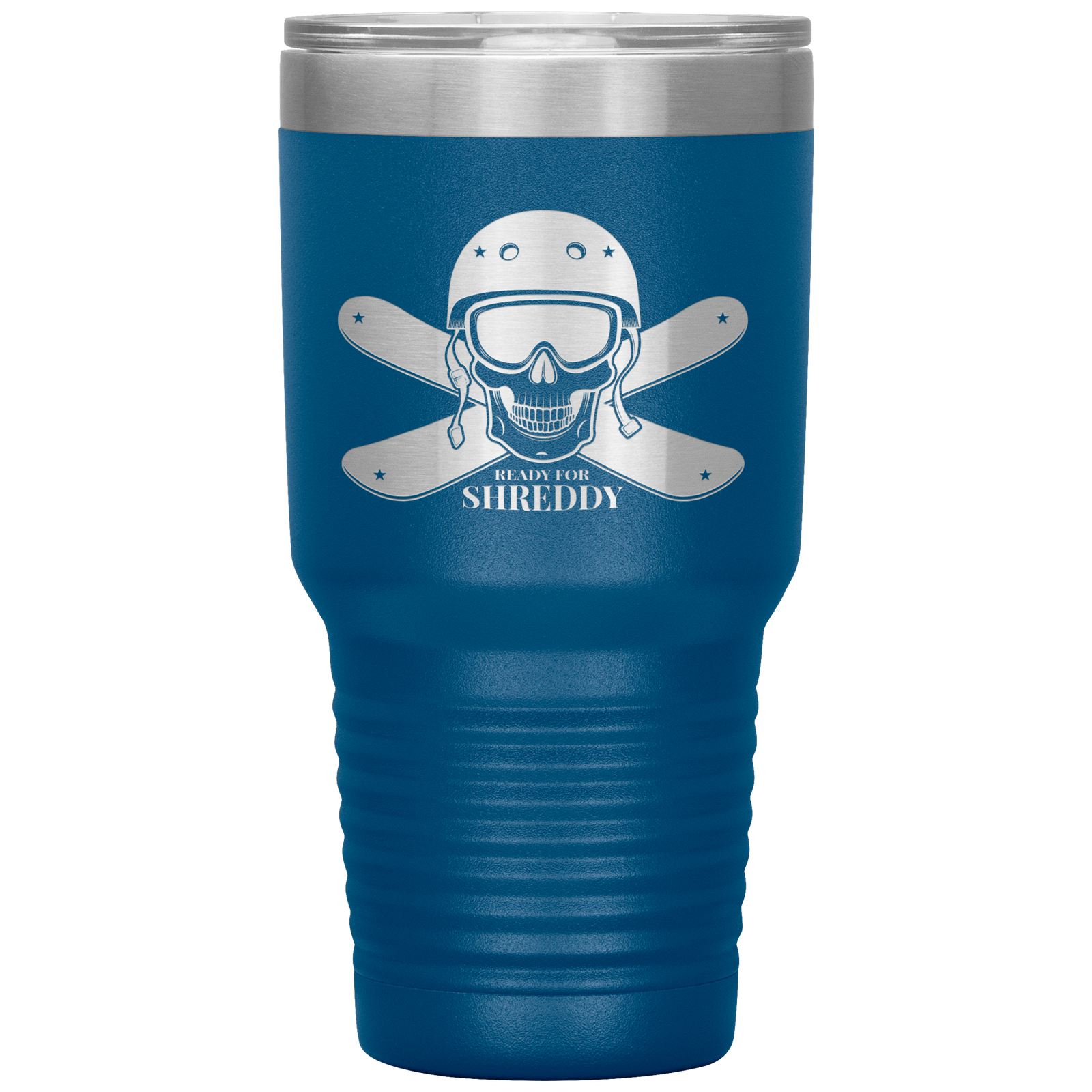 Ready For Shreddy Skeleton Skis 30oz Tumbler - Powderaddicts
