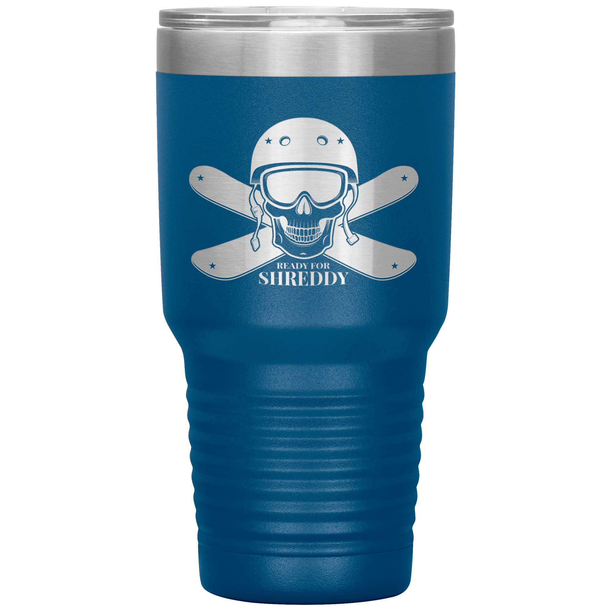 Ready For Shreddy Skeleton Skis 30oz Tumbler - Powderaddicts