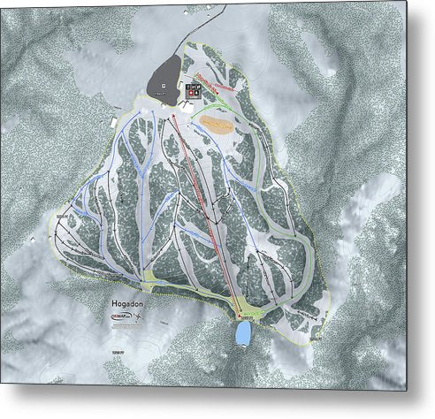 Hogadon Ski Trail Map - Metal Print - Powderaddicts