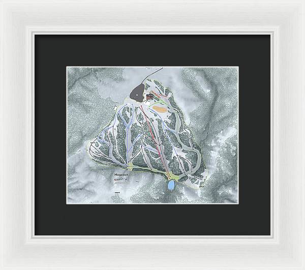 Hogadon Ski Trail Map - Framed Print - Powderaddicts