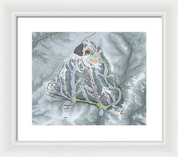 Hogadon Ski Trail Map - Framed Print - Powderaddicts
