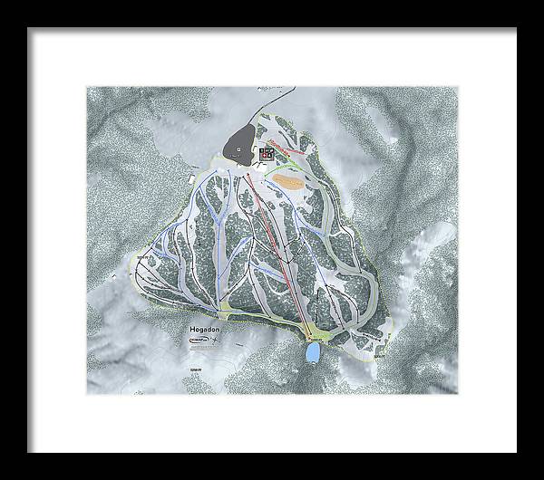Hogadon Ski Trail Map - Framed Print - Powderaddicts