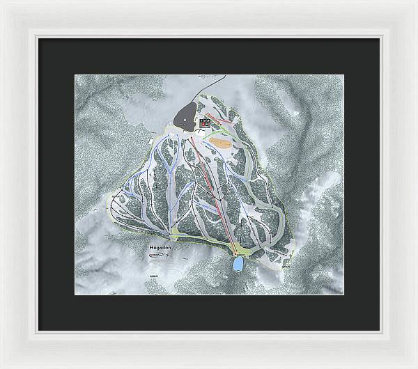 Hogadon Ski Trail Map - Framed Print - Powderaddicts