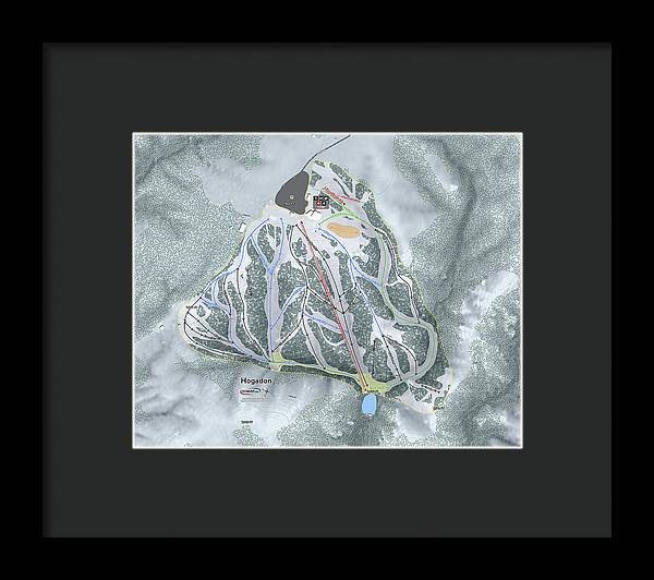 Hogadon Ski Trail Map - Framed Print - Powderaddicts