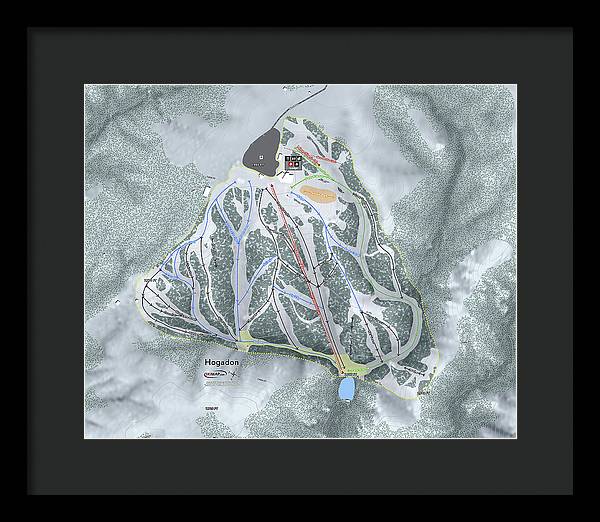 Hogadon Ski Trail Map - Framed Print - Powderaddicts