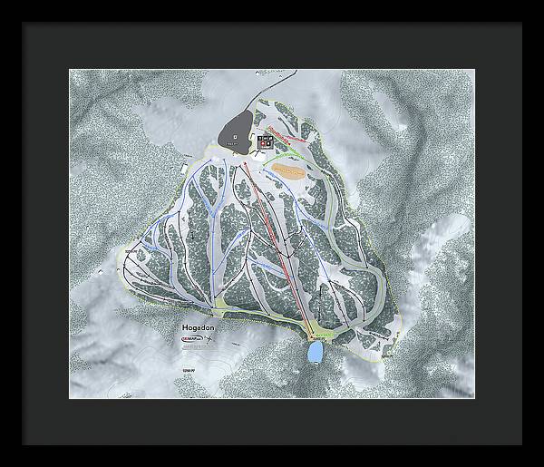 Hogadon Ski Trail Map - Framed Print - Powderaddicts