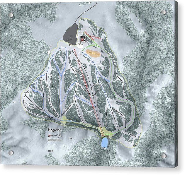 Hogadon Ski Trail Map - Acrylic Print - Powderaddicts