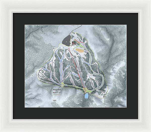 Hogadon Ski Trail Map - Framed Print - Powderaddicts