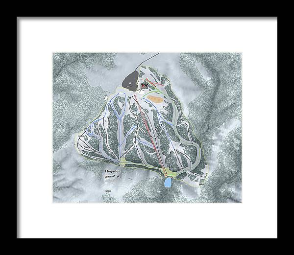 Hogadon Ski Trail Map - Framed Print - Powderaddicts
