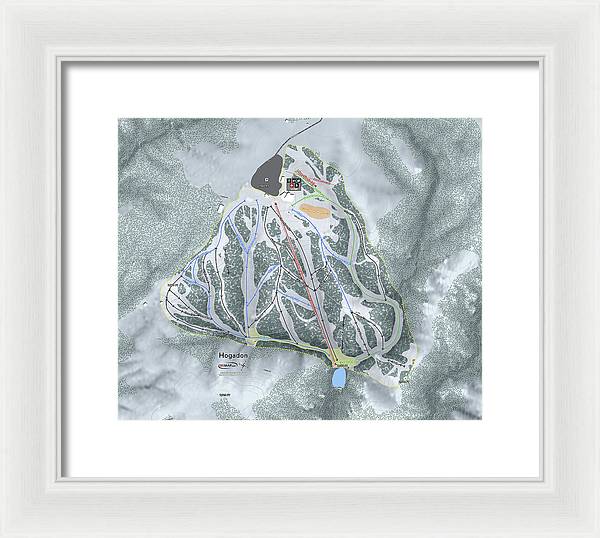 Hogadon Ski Trail Map - Framed Print - Powderaddicts