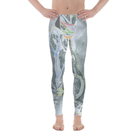 Hogadon, Wyoming Ski Trail Map Men's Base Layer Bottom - Powderaddicts