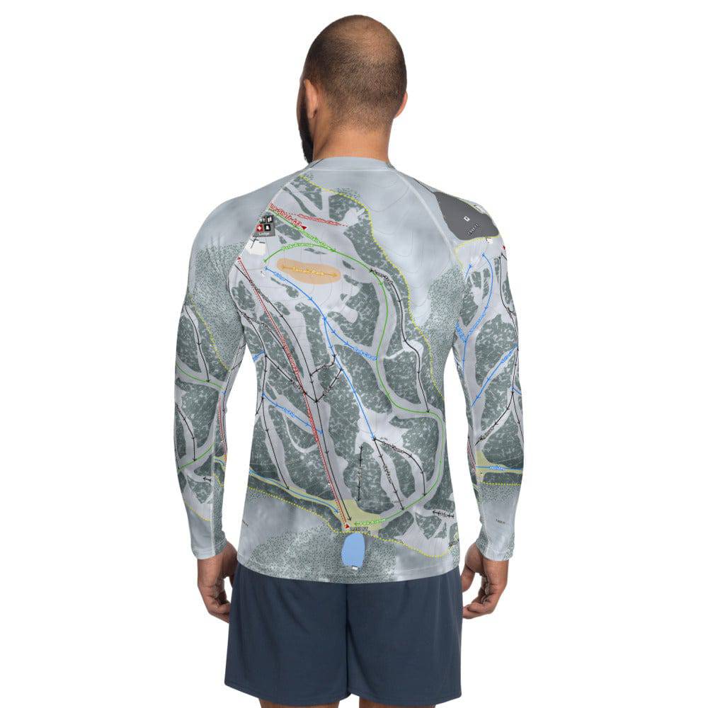 Hogadon, Wyoming Ski Trail Map Men's Base Layer Top - Powderaddicts