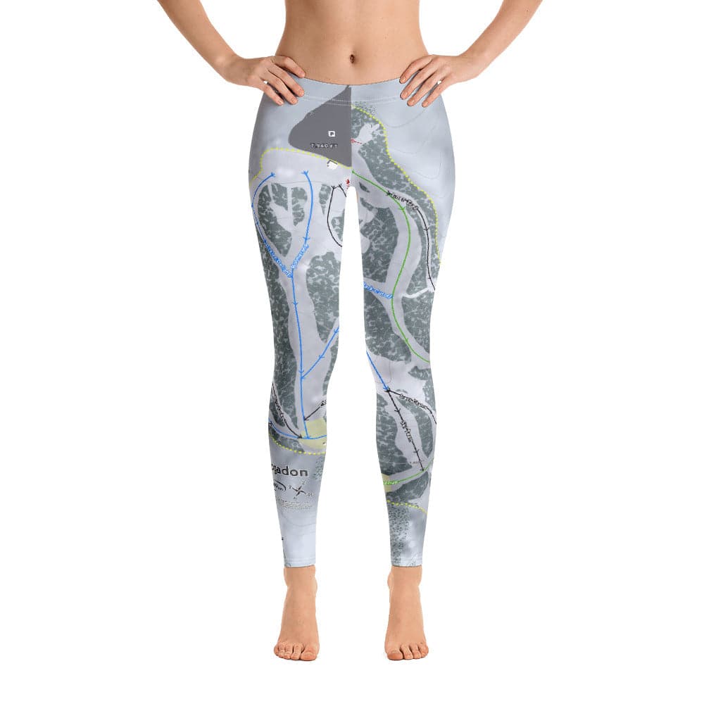 Hogadon, Wyoming Ski Trail Map Women's Base Layer Bottom - Powderaddicts