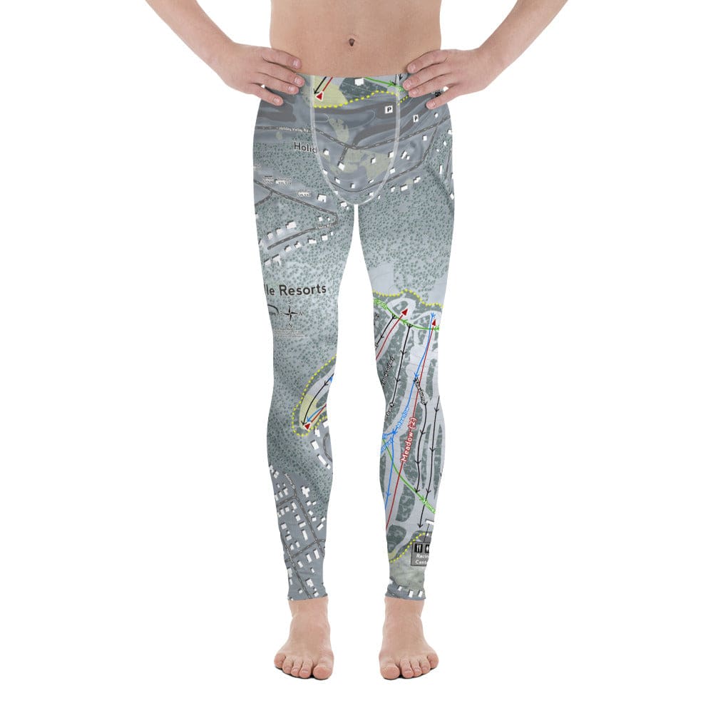 Holiday Valley Combo, New York Ski Trail Map Men's Base Layer Bottom - Powderaddicts