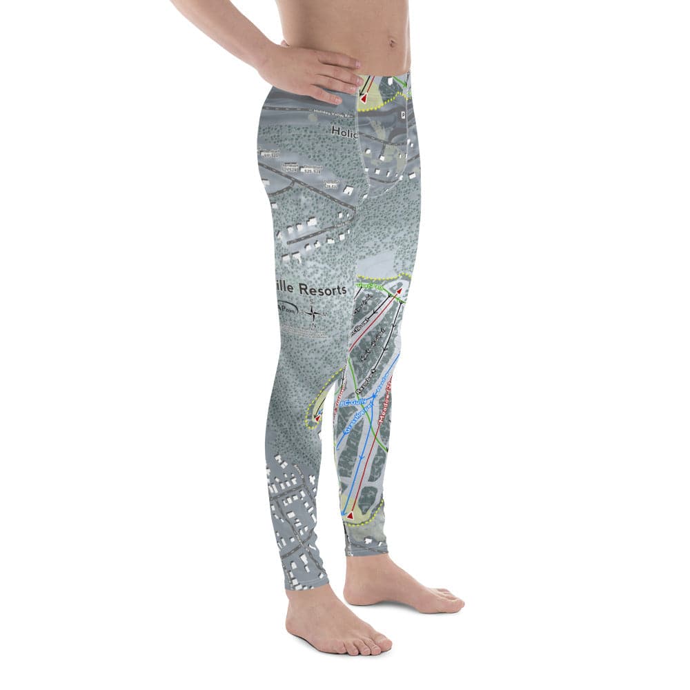 Holiday Valley Combo, New York Ski Trail Map Men's Base Layer Bottom - Powderaddicts