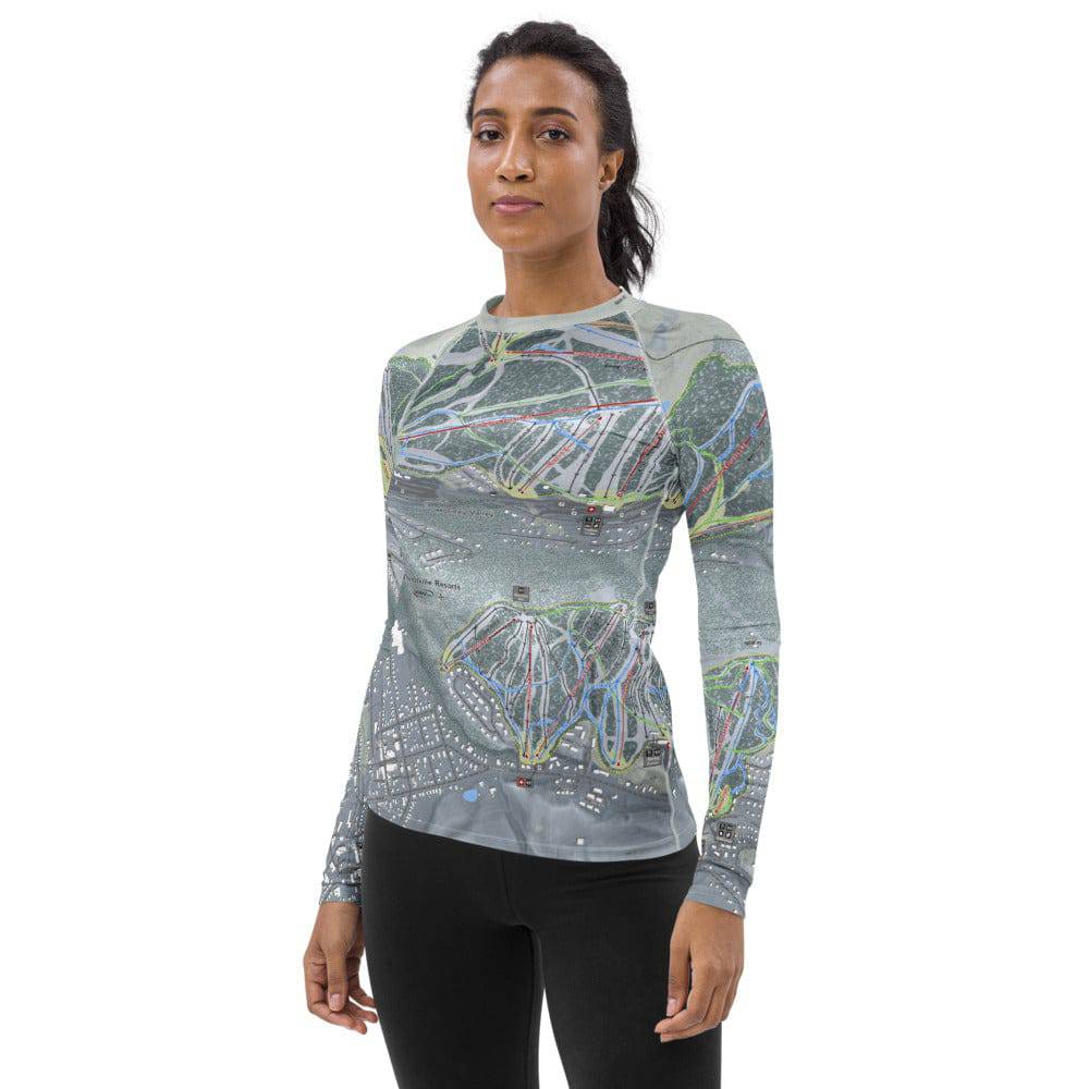 Holiday Valley Combo, New York Ski Trail Map Women's Base Layer Top - Powderaddicts