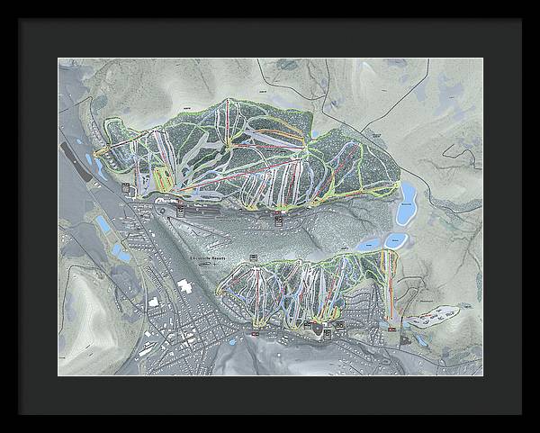 Holiday Valley Combo Ski Trail Map - Framed Print - Powderaddicts