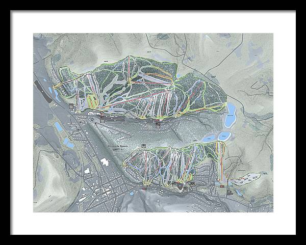 Holiday Valley Combo Ski Trail Map - Framed Print - Powderaddicts