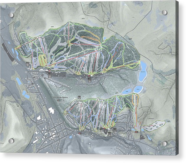 Holiday Valley Combo Ski Trail Map - Acrylic Print - Powderaddicts