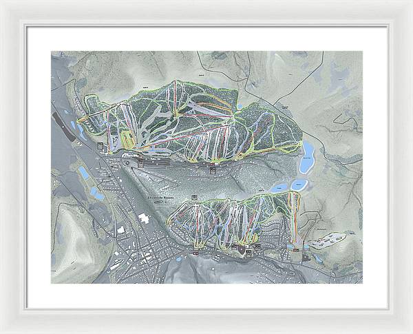 Holiday Valley Combo Ski Trail Map - Framed Print - Powderaddicts