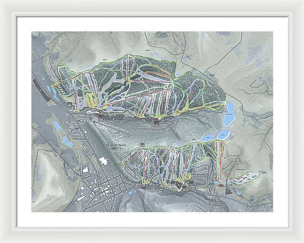Holiday Valley Combo Ski Trail Map - Framed Print - Powderaddicts
