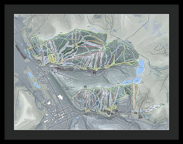 Holiday Valley Combo Ski Trail Map - Framed Print - Powderaddicts