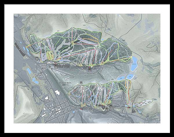 Holiday Valley Combo Ski Trail Map - Framed Print - Powderaddicts
