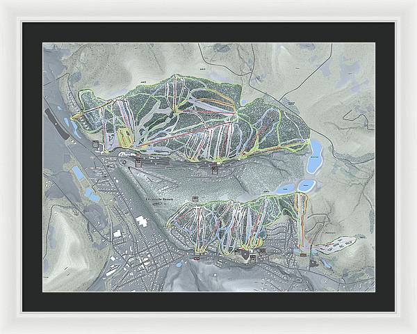 Holiday Valley Combo Ski Trail Map - Framed Print - Powderaddicts