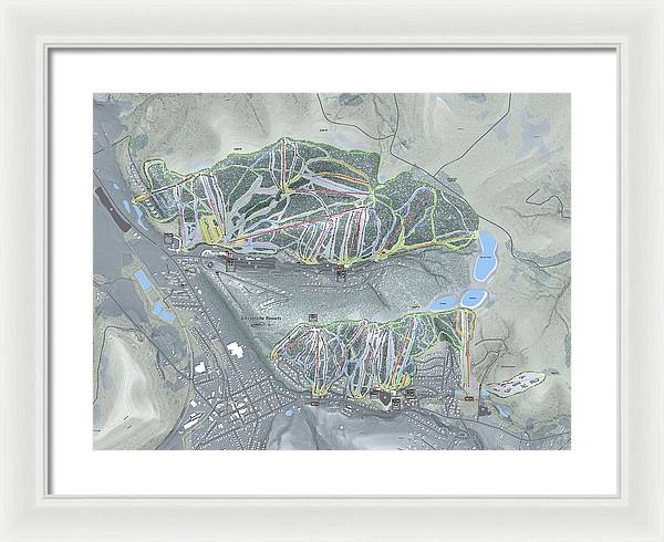 Holiday Valley Combo Ski Trail Map - Framed Print - Powderaddicts