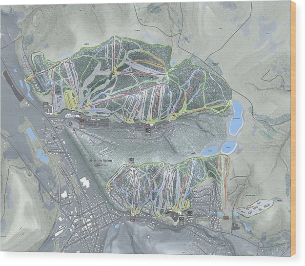 Holiday Valley Combo Ski Trail Map - Wood Print - Powderaddicts
