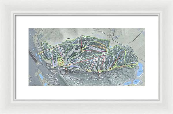 Holiday Valley Ski Trail Map - Framed Print - Powderaddicts