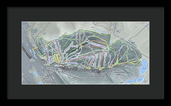 Holiday Valley Ski Trail Map - Framed Print - Powderaddicts