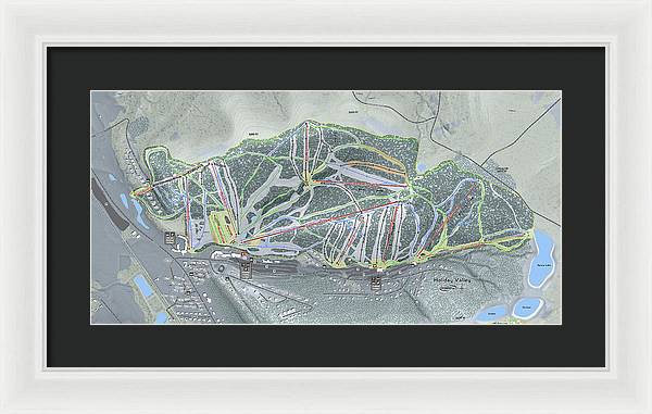 Holiday Valley Ski Trail Map - Framed Print - Powderaddicts