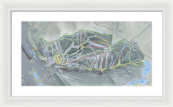 Holiday Valley Ski Trail Map - Framed Print - Powderaddicts