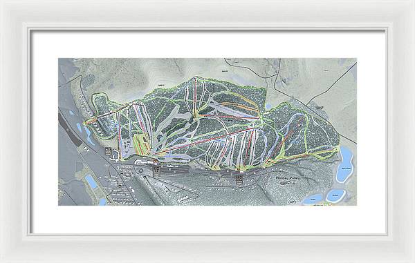 Holiday Valley Ski Trail Map - Framed Print - Powderaddicts