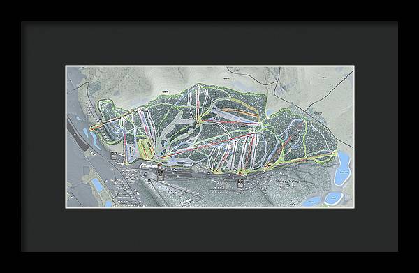 Holiday Valley Ski Trail Map - Framed Print - Powderaddicts