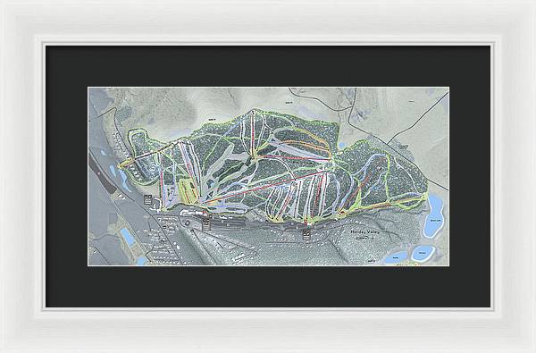 Holiday Valley Ski Trail Map - Framed Print - Powderaddicts