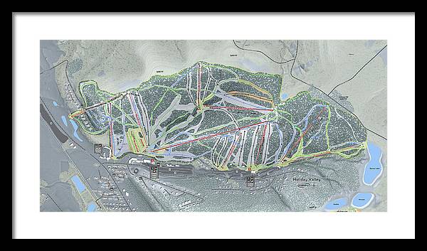 Holiday Valley Ski Trail Map - Framed Print - Powderaddicts