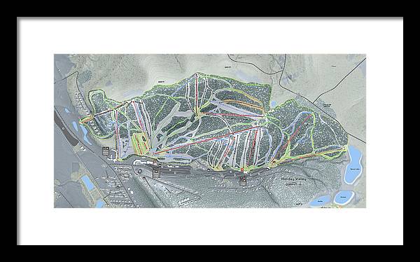 Holiday Valley Ski Trail Map - Framed Print - Powderaddicts