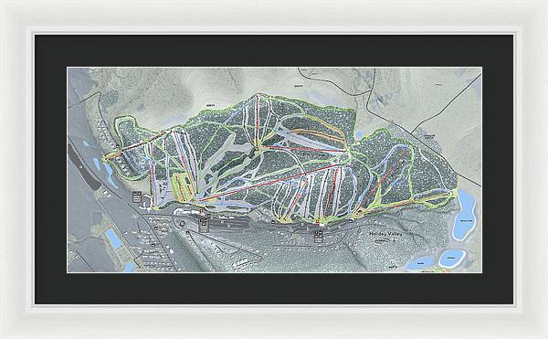 Holiday Valley Ski Trail Map - Framed Print - Powderaddicts