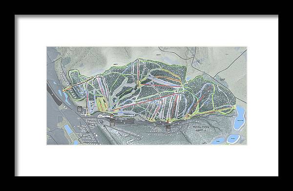 Holiday Valley Ski Trail Map - Framed Print - Powderaddicts